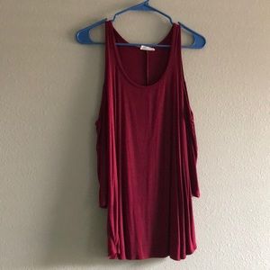 Red Open-Shoulder Top